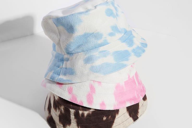 purple cow print bucket hat