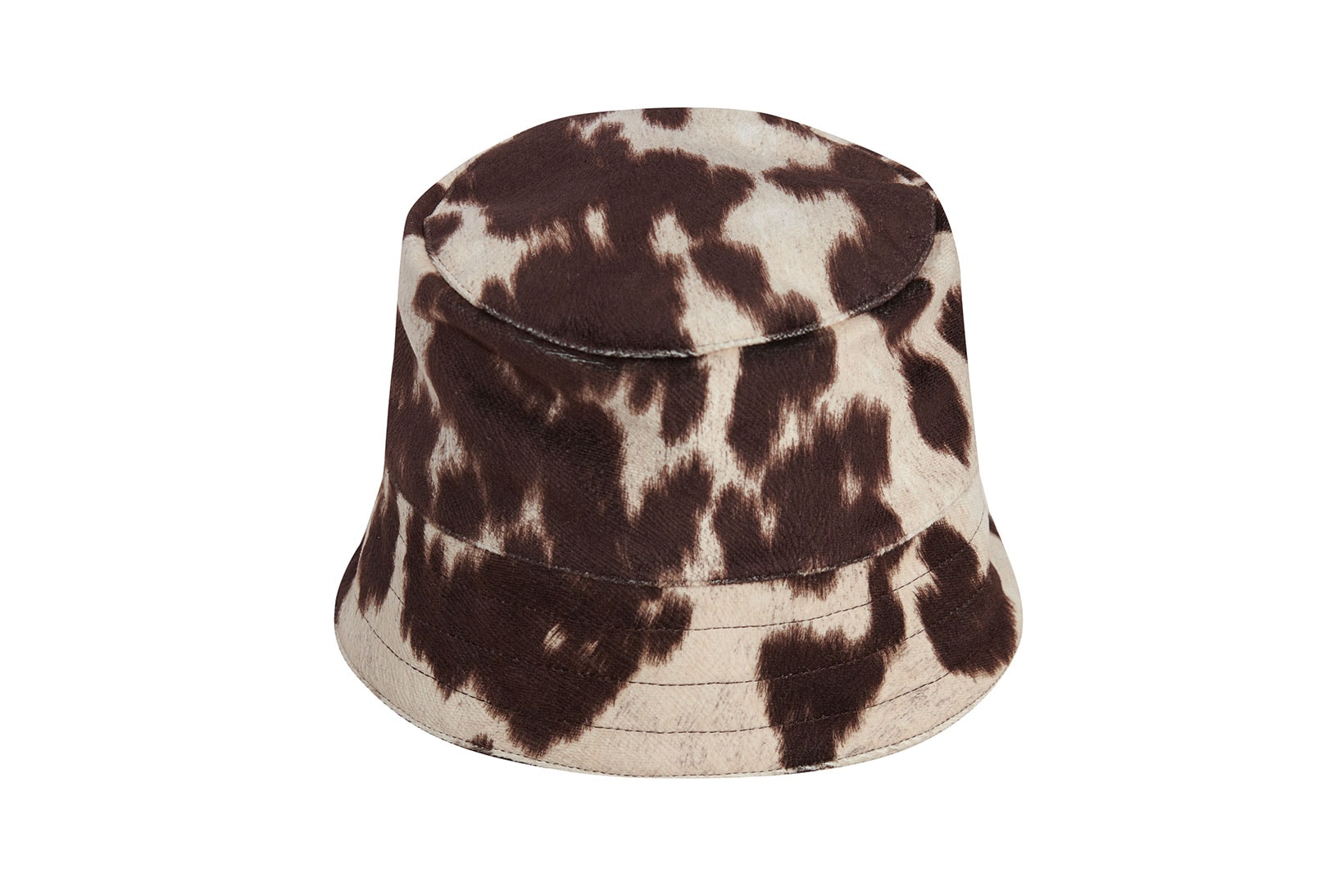 phlemuns mamag group bucket hats collaboration cow print brown front