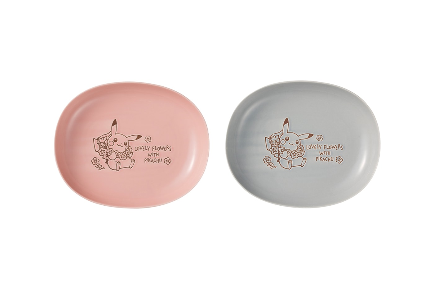 pokemon home tableware kitchen accessories stoneware plates pink gray pikachu lovely flowers
