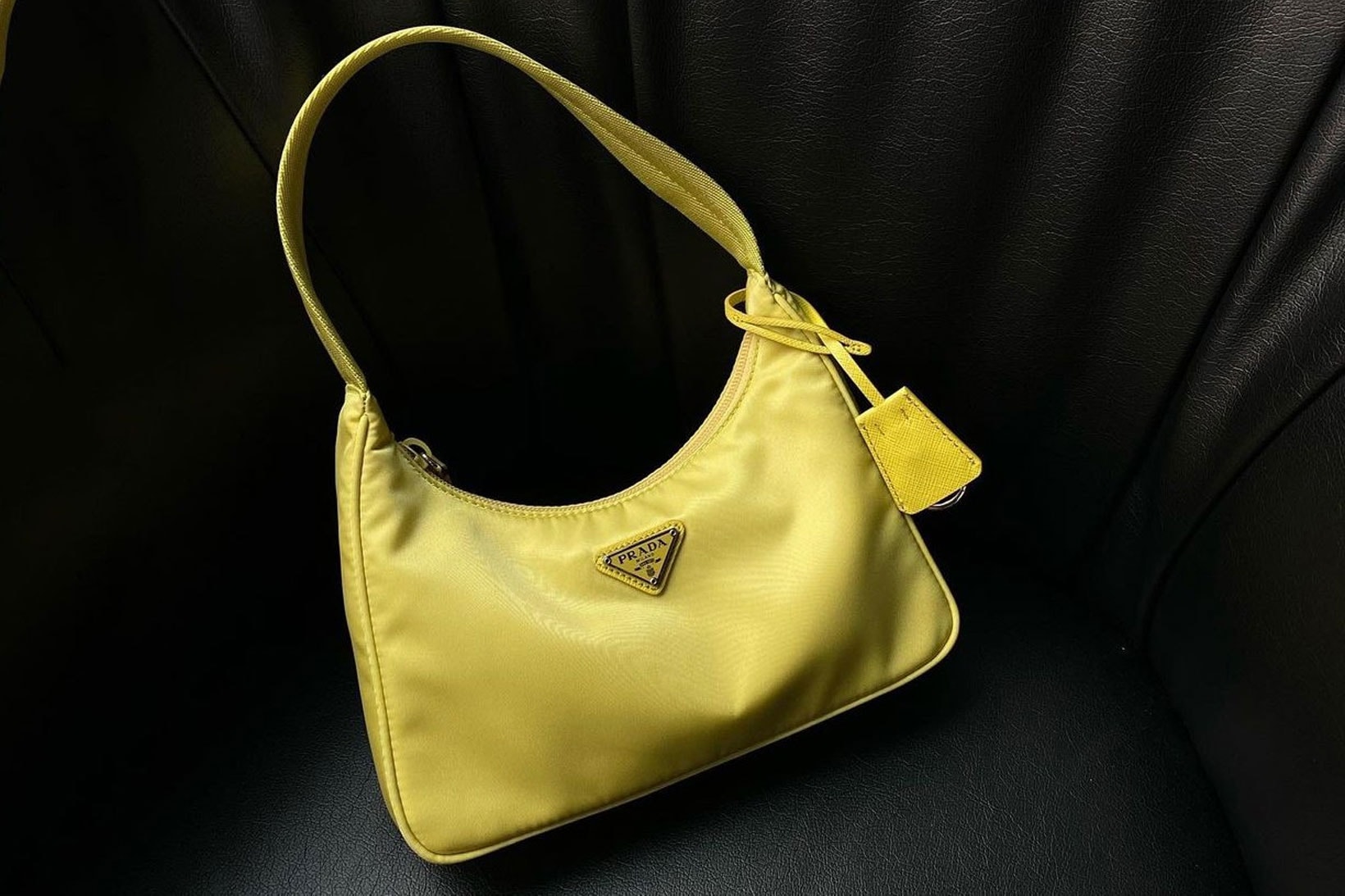 prada yellow vintage handbag purse 