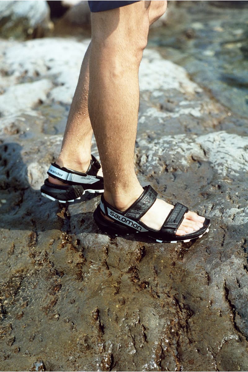 salomon and wander collaboration outdoor hiking cross sandals black