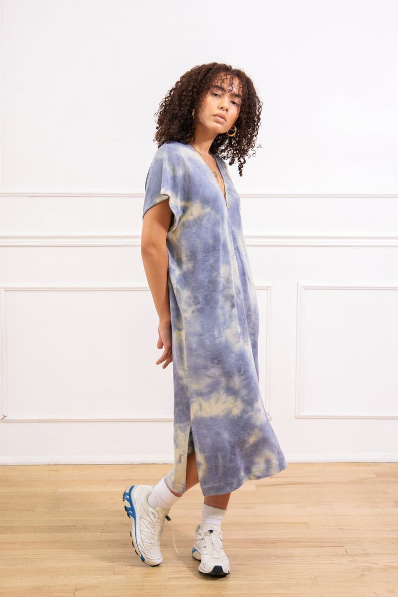 SIDIA Toronto Canadian Brand Tie-Dye Lounge Dress Gold Dust periwinkle pastel purple Erin Kleinberg