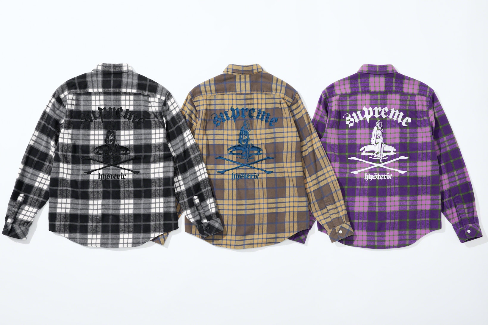 supreme hysteric glamour spring collaboration flannel plaid