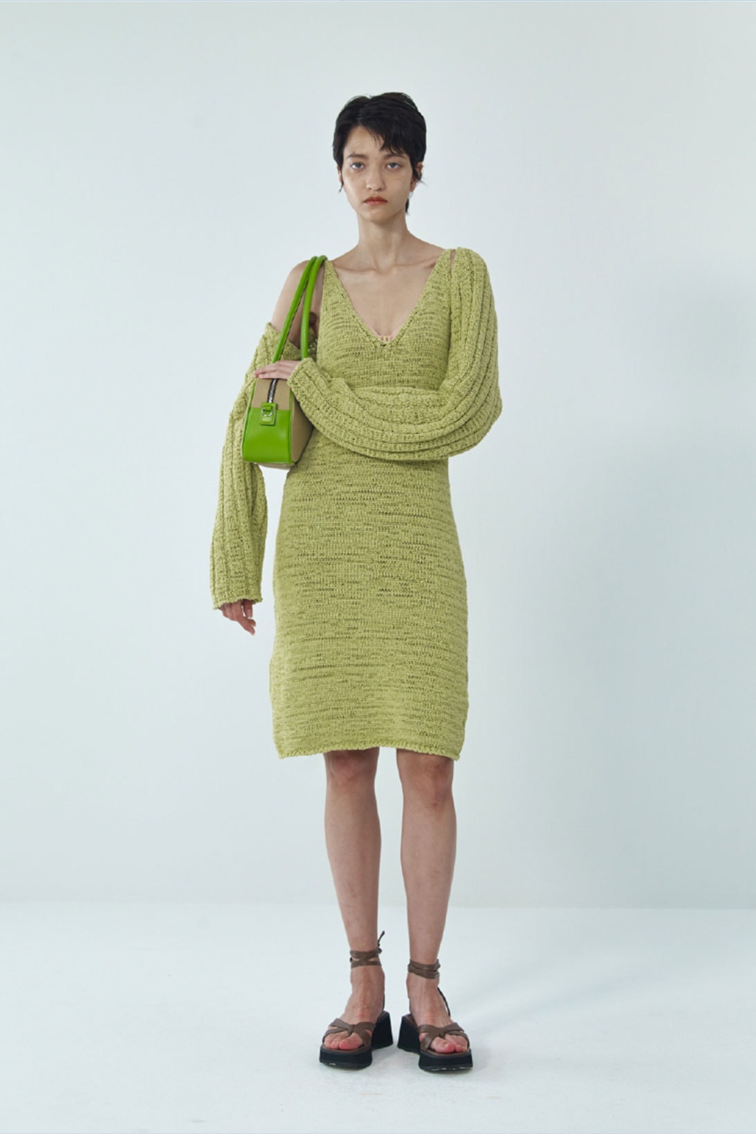 theopen product spring summer 2021 ss21 collection lookbook green dress bag