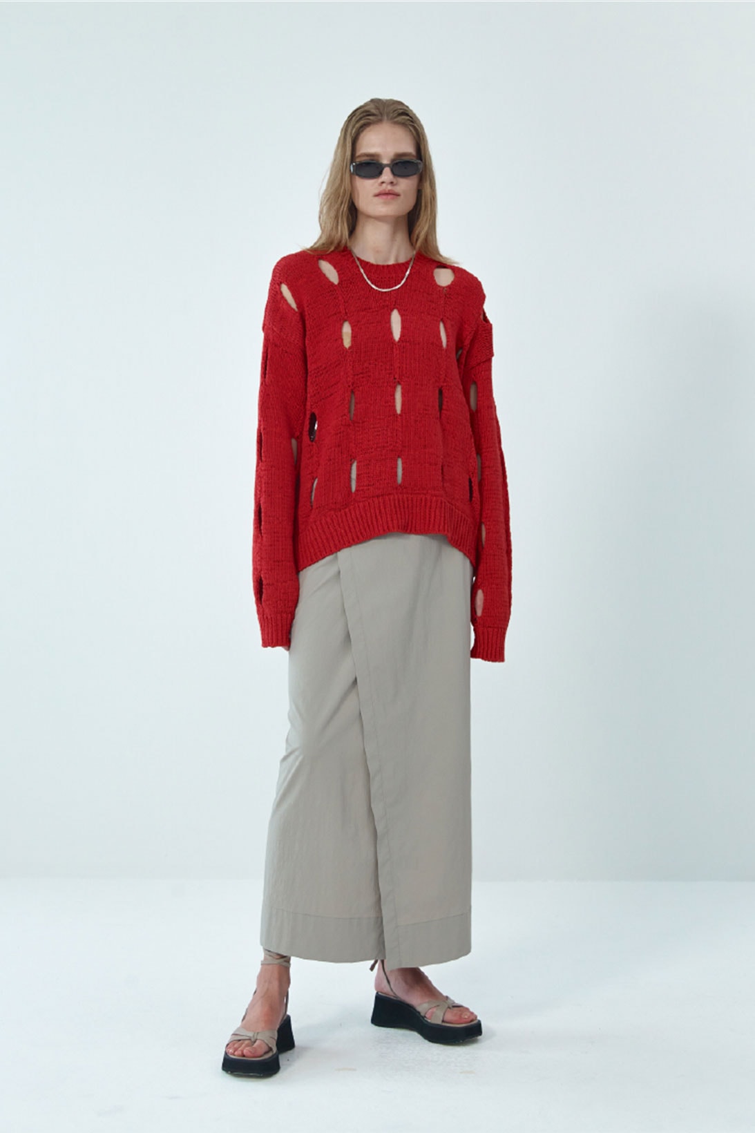 theopen product spring summer 2021 ss21 collection lookbook red sweater knitwear