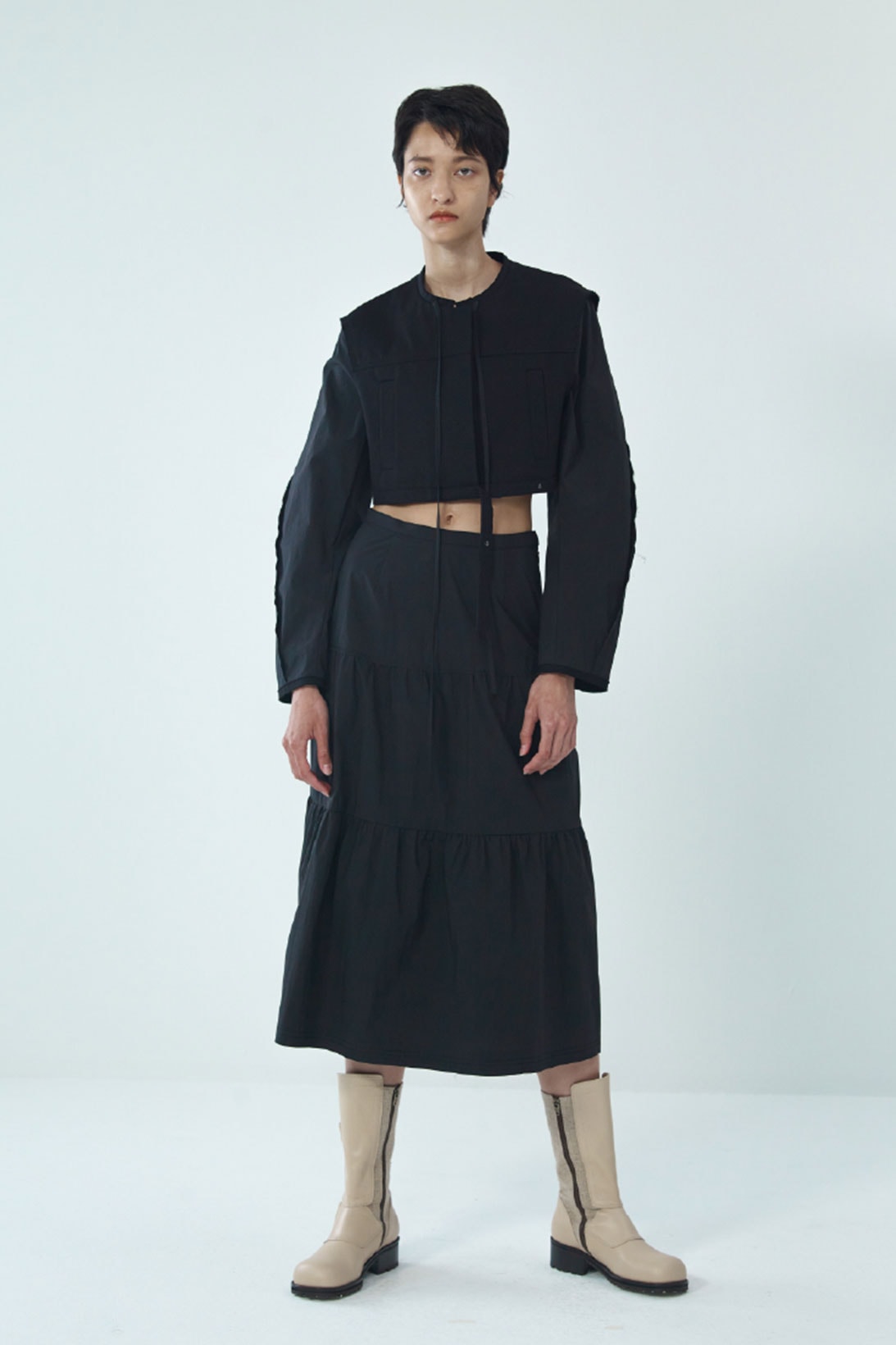 theopen product spring summer 2021 ss21 collection lookbook cropped hoodie skirt
