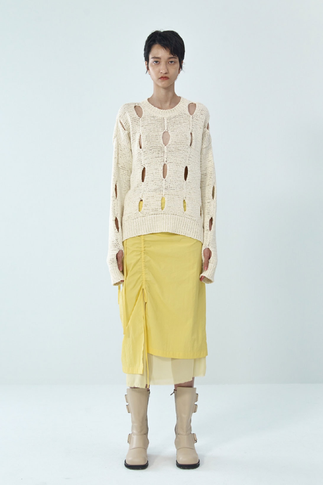 theopen product spring summer 2021 ss21 collection lookbook sweater knitwear skirt boots