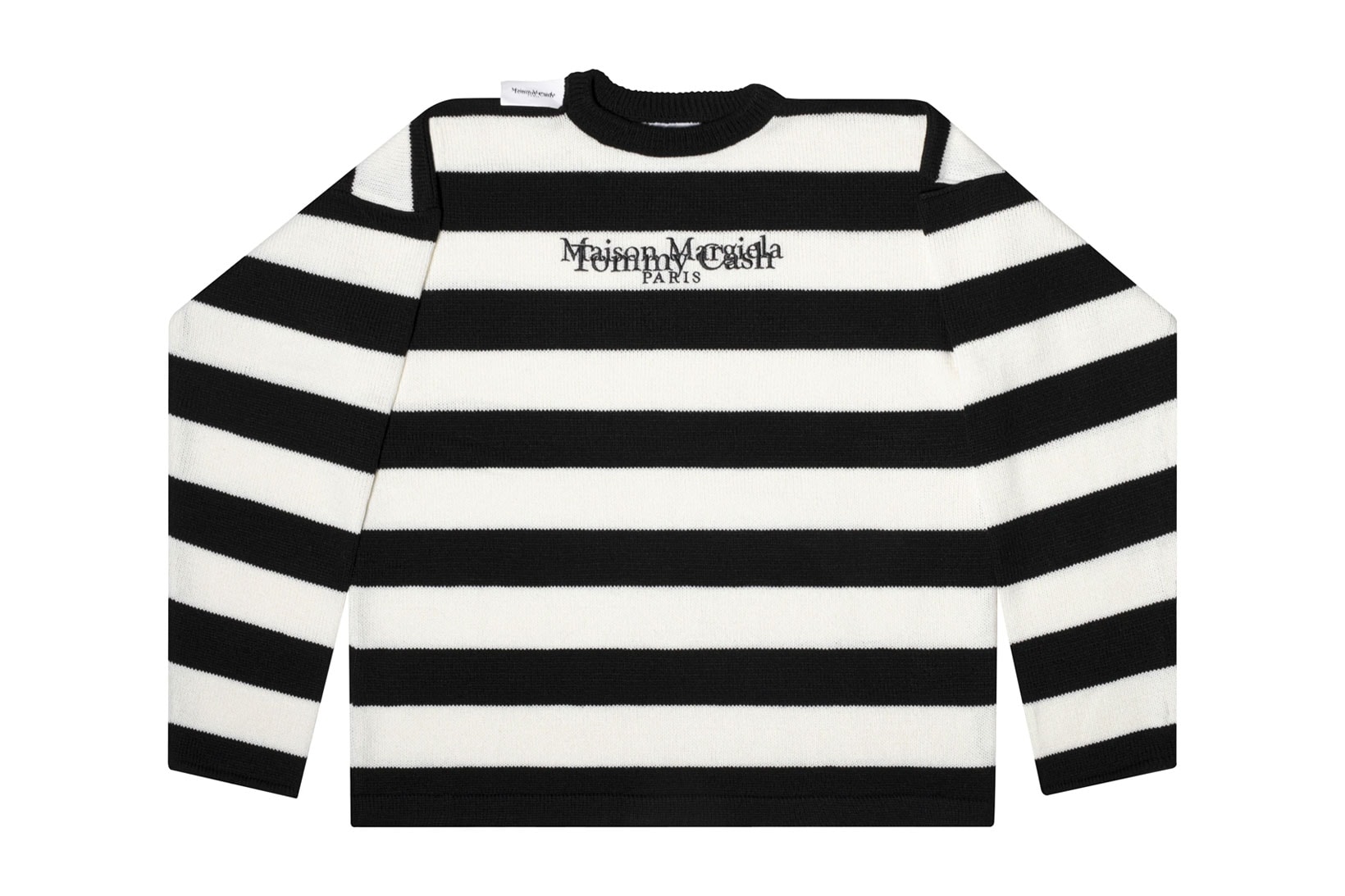 tommy cash maison margiela merch collaboration striped knit sweater