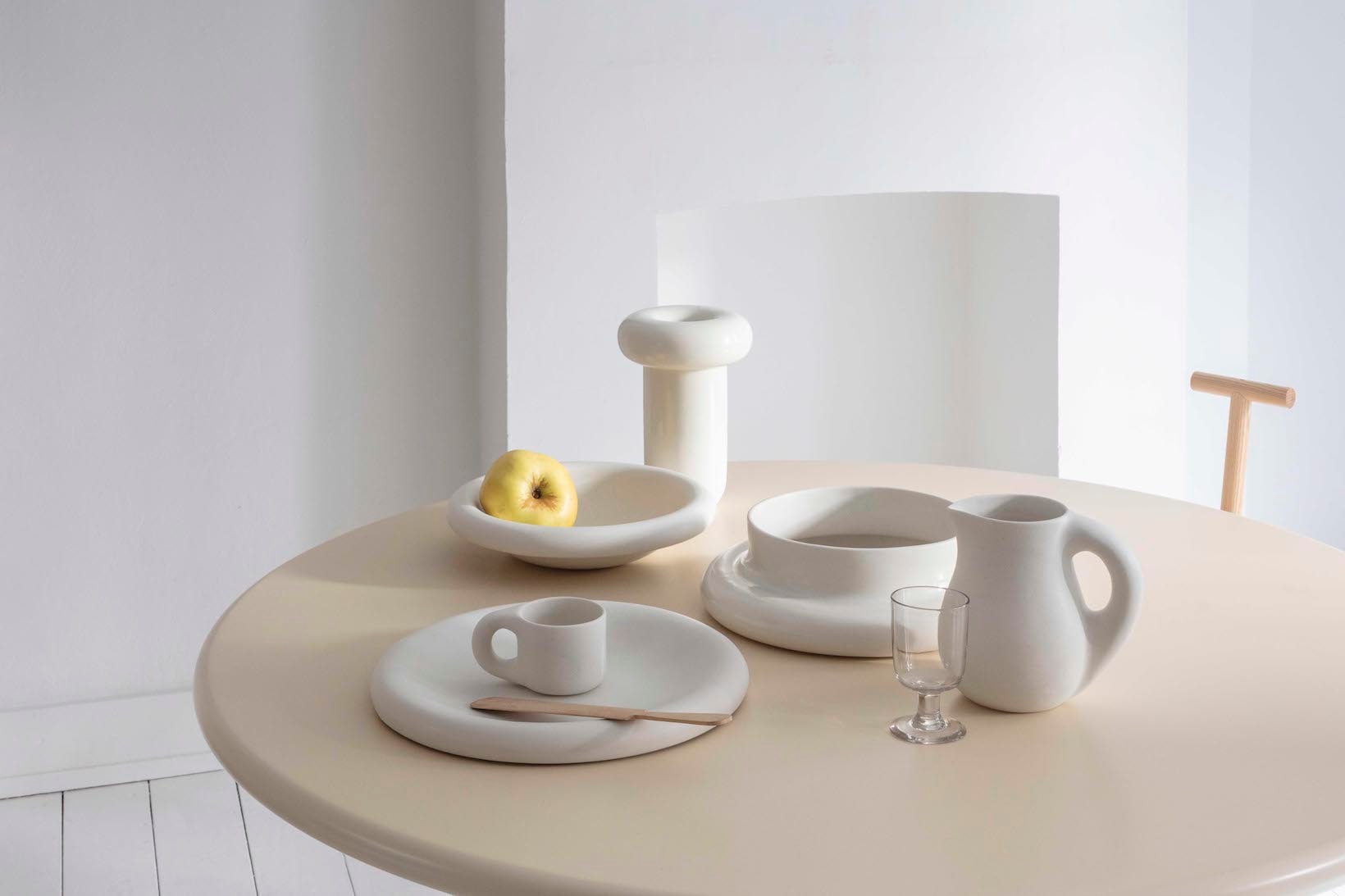toogood homeware dough plough collection ceramics mugs jugs bowls white table