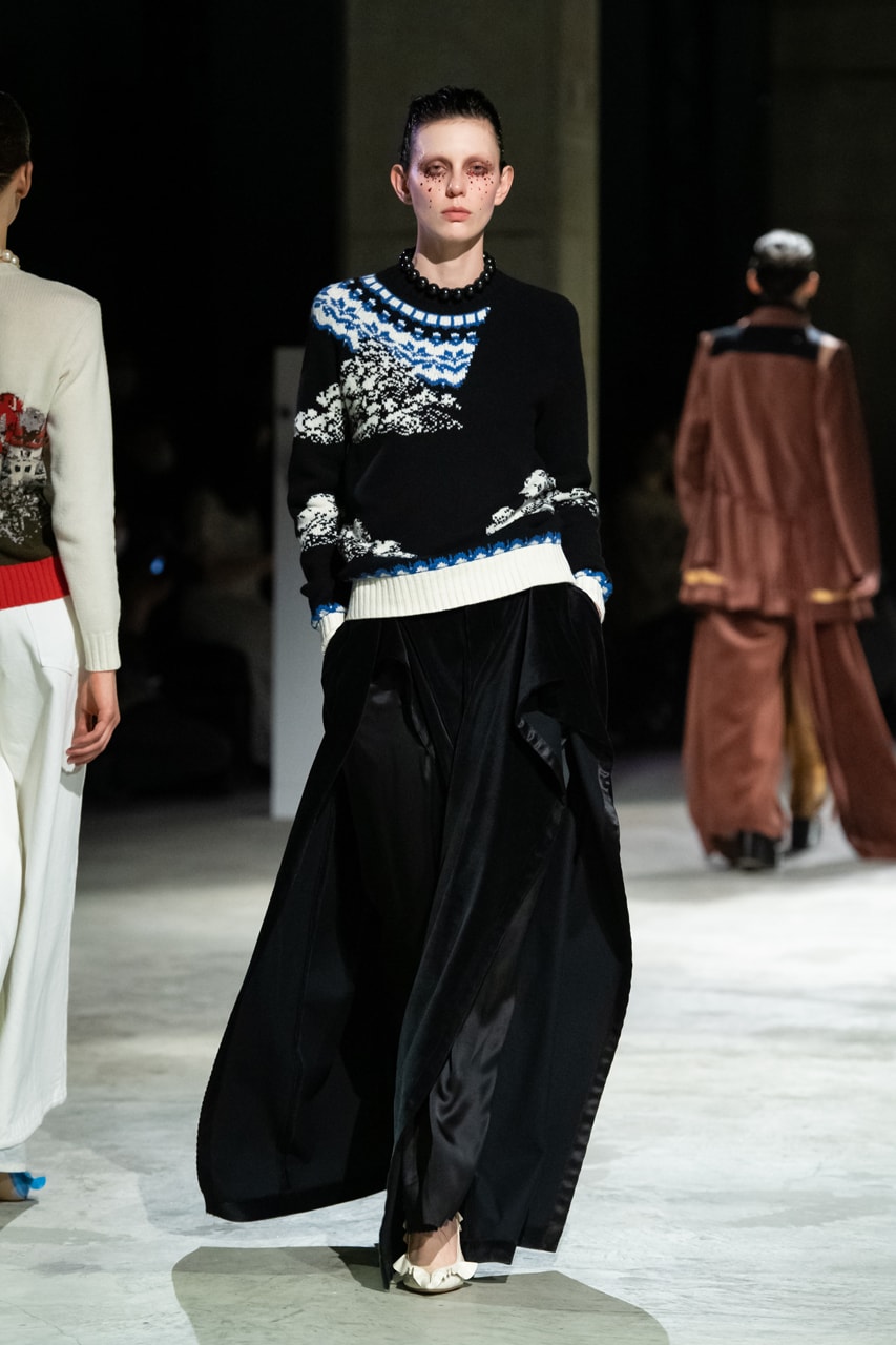undercover fw21 fall winter 2021 collection runway fashion week jun takahashi knit sweater skirt