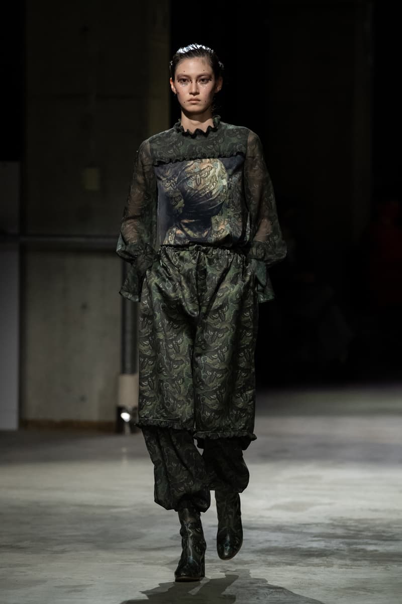 undercover fw21 fall winter 2021 collection runway fashion week jun takahashi floral print sheer top