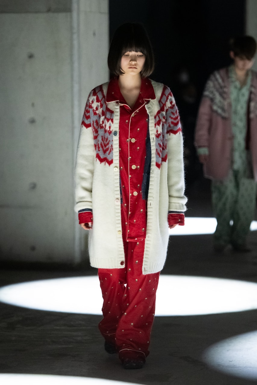 undercover fw21 fall winter 2021 collection runway fashion week jun takahashi knit long cardigan pajamas