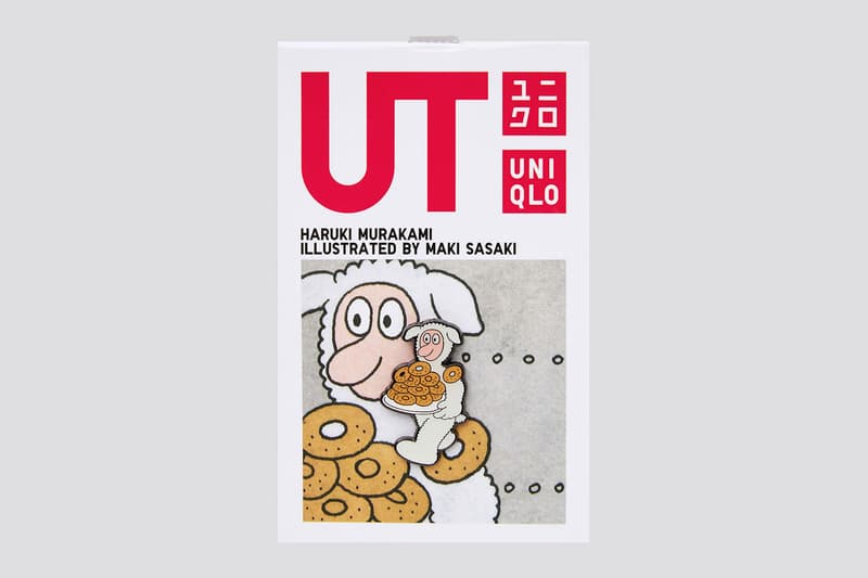 uniqlo ut haruki murakami author books collaboration pin maki sasaki illustration donuts