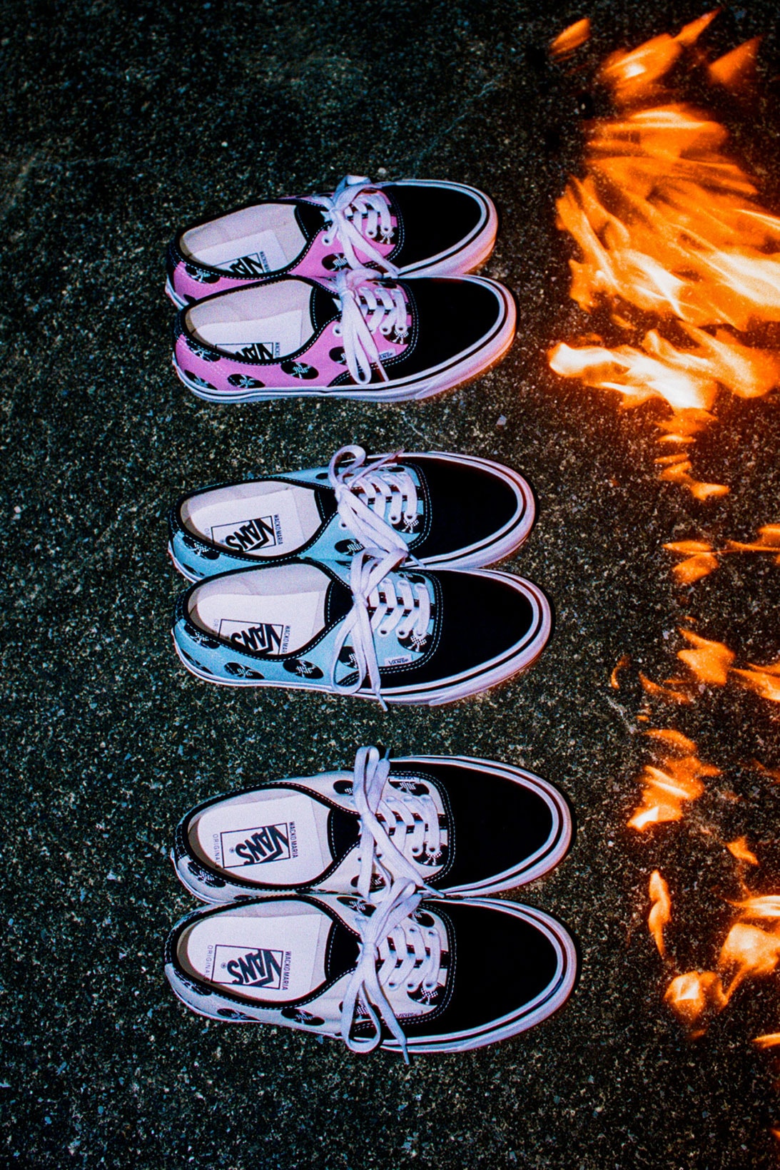 vault by vans wacko maria sneakers collaboration og authentic lx blue pink white fire