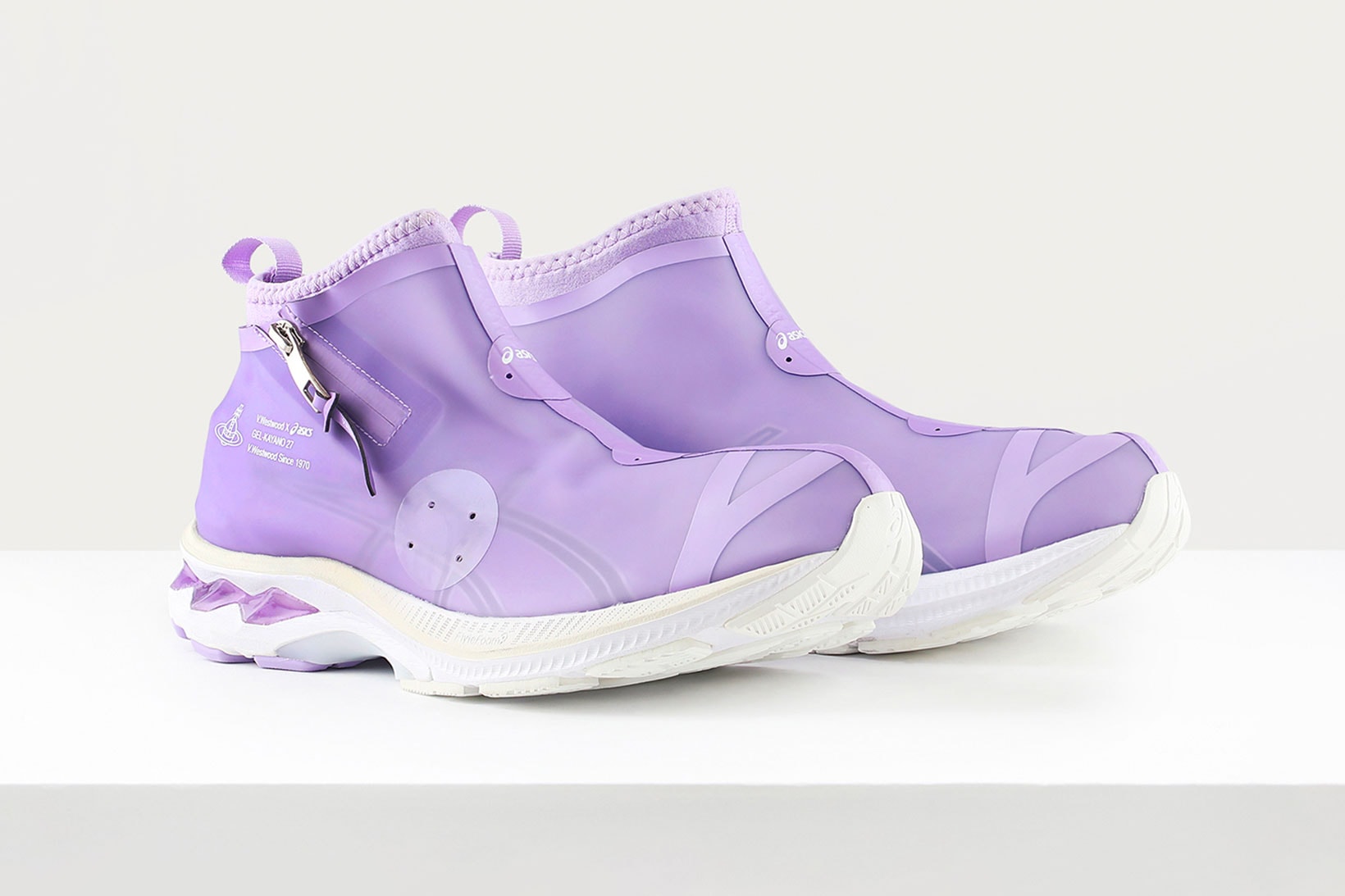 vivienne westwood asics gel kayano 27 ltx sneakers collaboration lilac purple side details