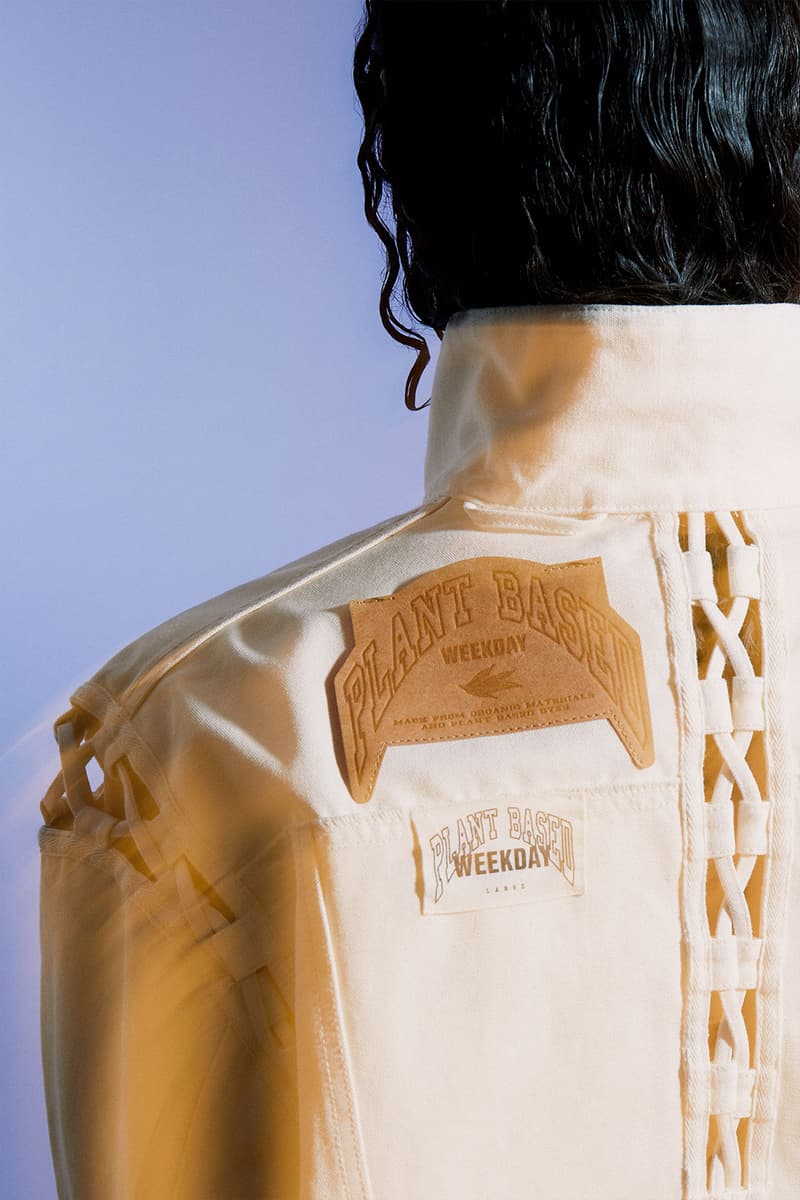 weekday hemp jeans couture denim sustainable plant based back jacket label laces
