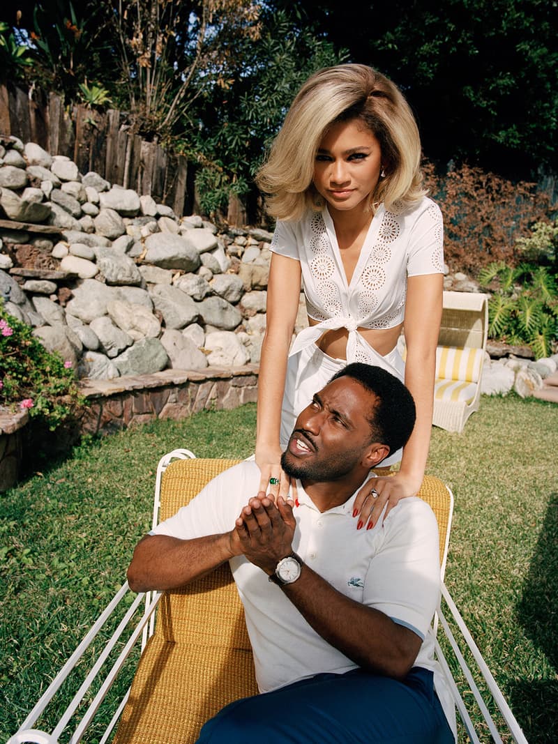 zendaya john david washington w magazine cover malcolm and marie interview dress shirt outfit