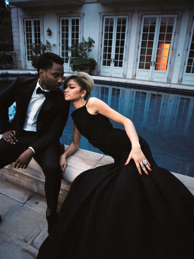 zendaya john david washington w magazine cover malcolm and marie interview black dress suit