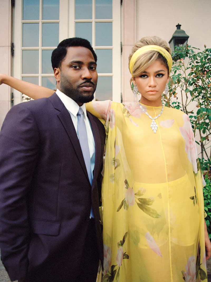 zendaya john david washington w magazine cover malcolm and marie interview yellow sheer dress suit