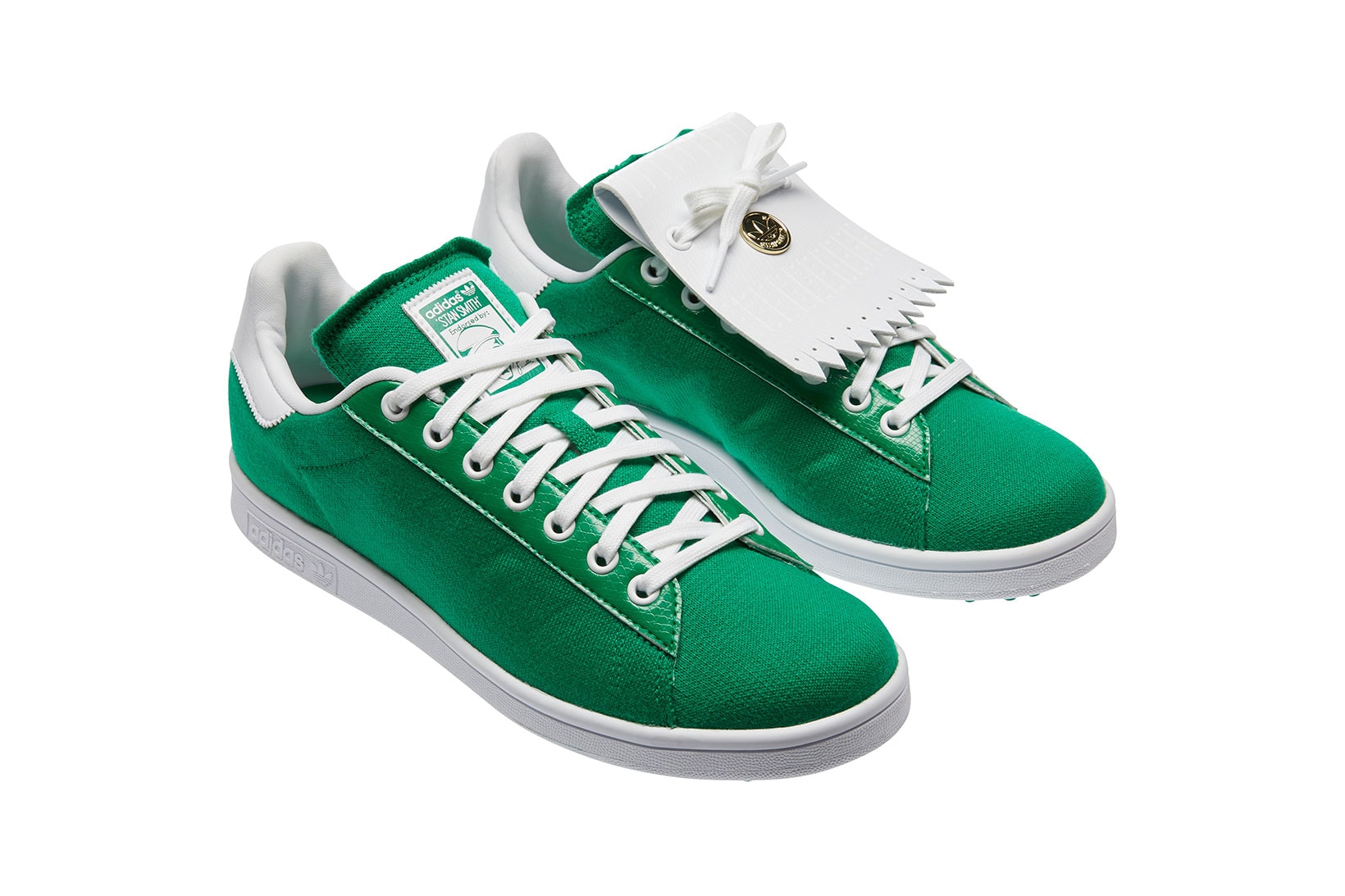 adidas originals golf stan smith sneakers sustainable green white footwear shoes kicks sneakerhead lateral