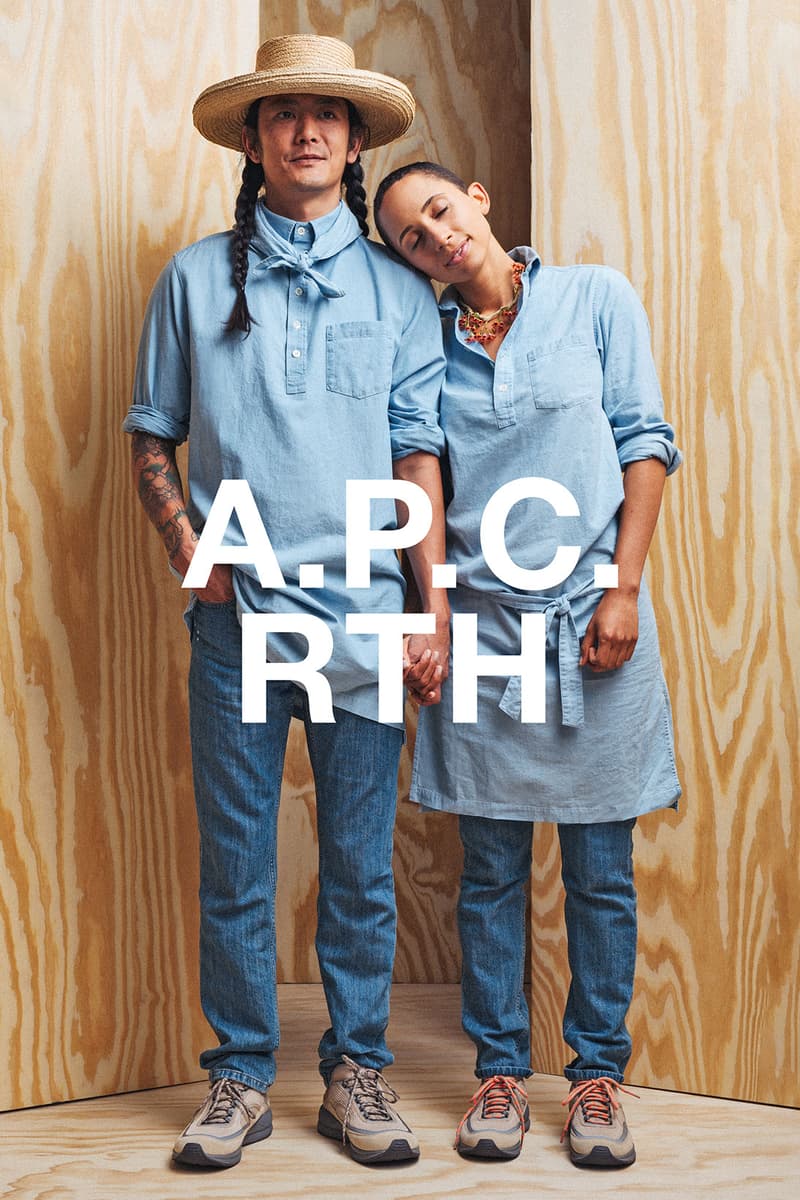 apc rth collaboration campaign denim shirt jeans pants sneakers hat