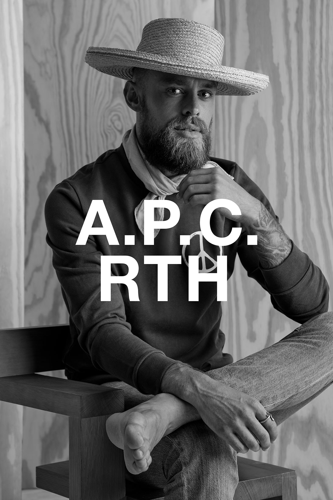 apc rth collaboration campaign hat denim shirt jeans
