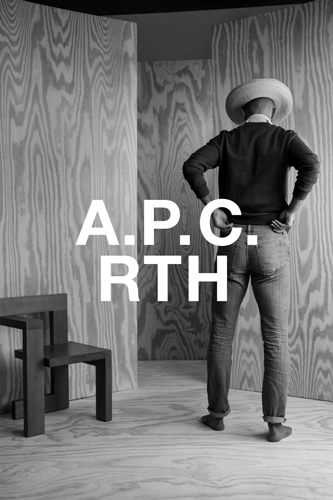 apc rth collaboration campaign jeans hat