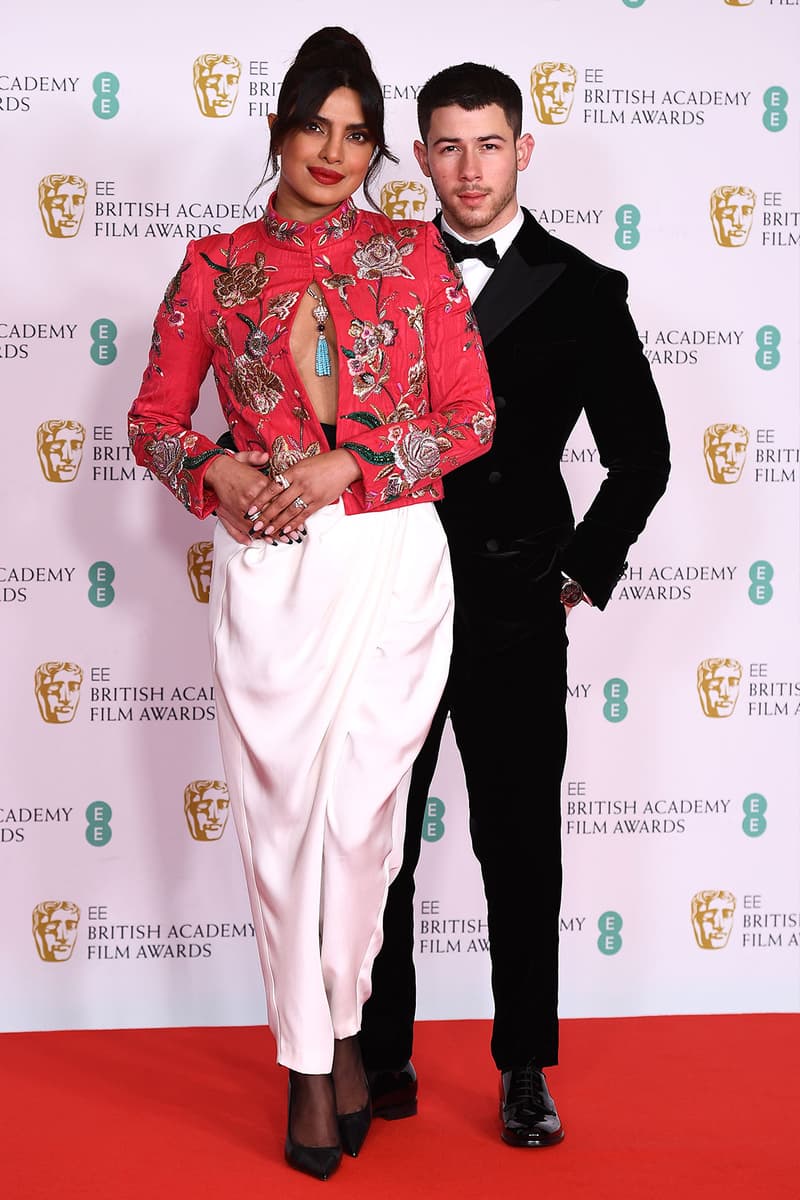 2021 74th bafta british academy film awards red carpet celebrity style best looks Priyanka chopra nick jonas bvlgari