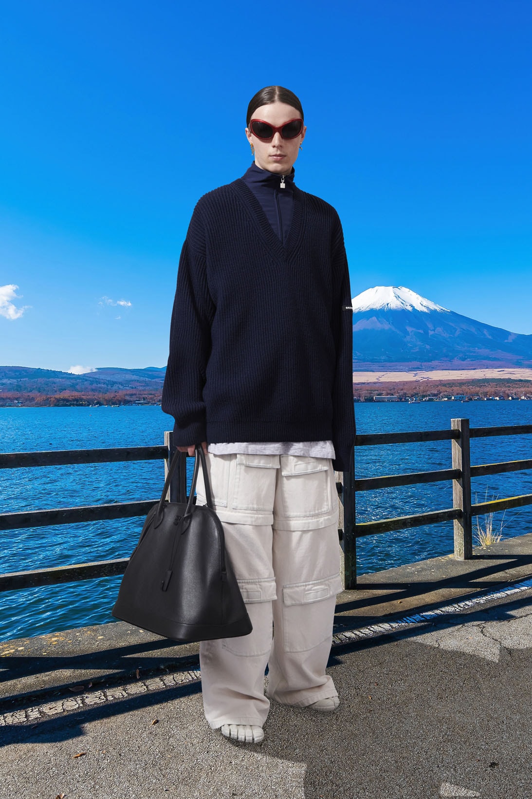 balenciaga pre-fall 2021 collection demna gvasalia mt fuji japan knit sweater