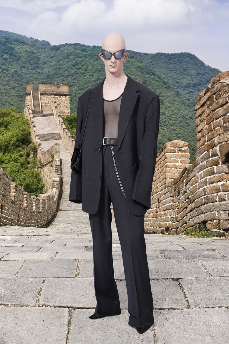 balenciaga pre-fall 2021 collection demna gvasalia great wall beijing china suit