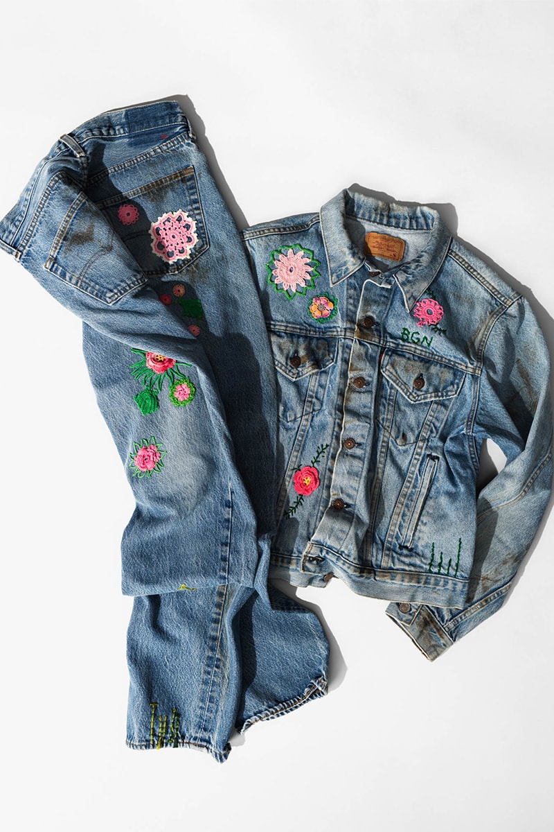 levis bentgablenits bgn blooming collection floral denim jacket jeans