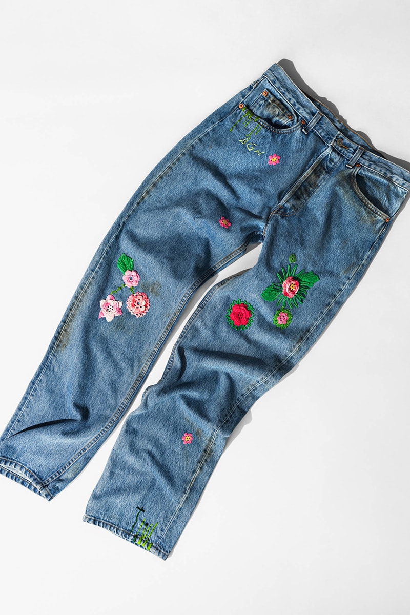 jeans pants floral patterns bentgablenits bgn levis