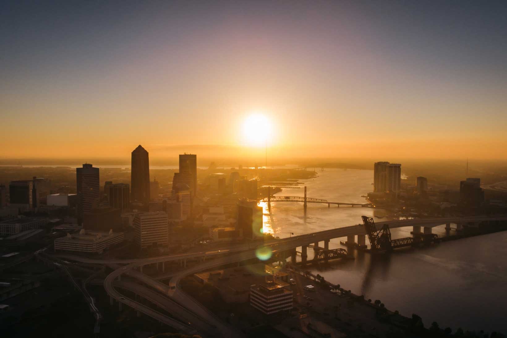 Jacksonville, Florida City Line Aerial View