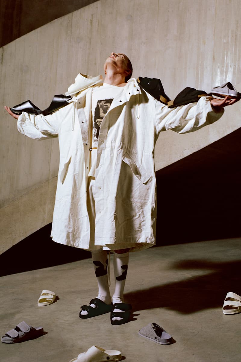birkenstock too good spring summer collaboration forager mudlark beachcomber sandals apparel outerwear coat jacket