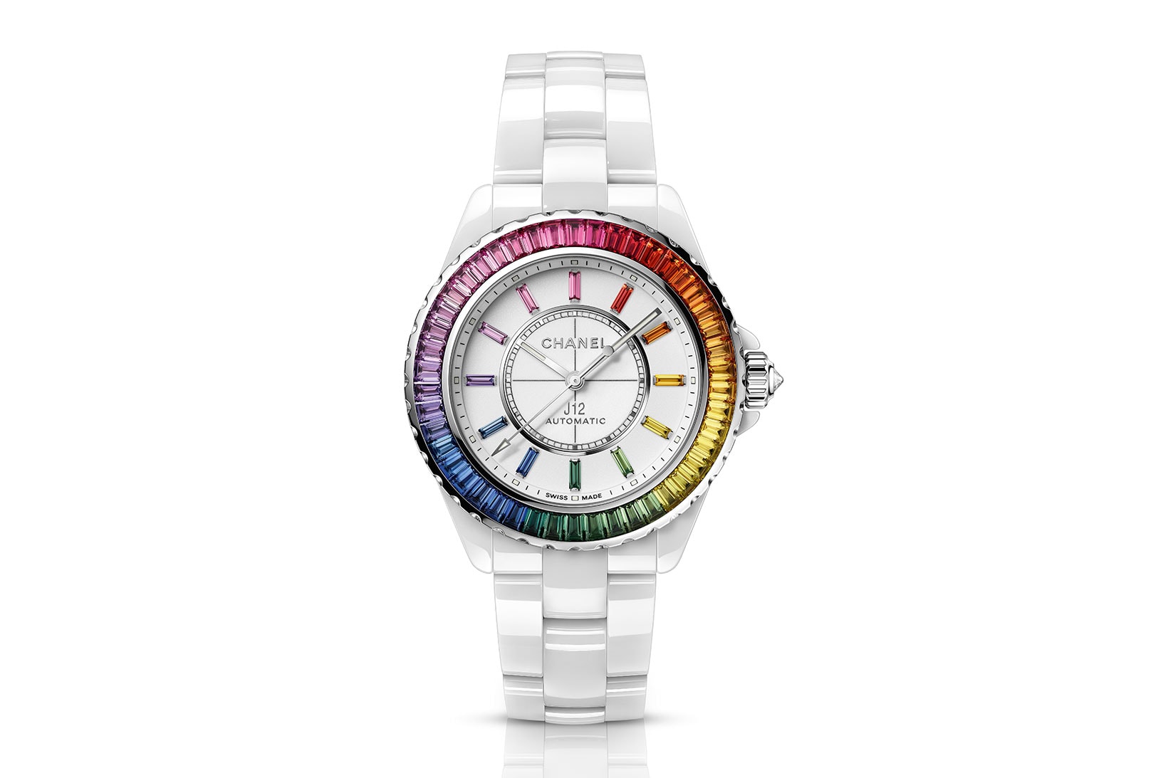 chanel watches and wonders 2021 j12 electro dream white rainbow bezel