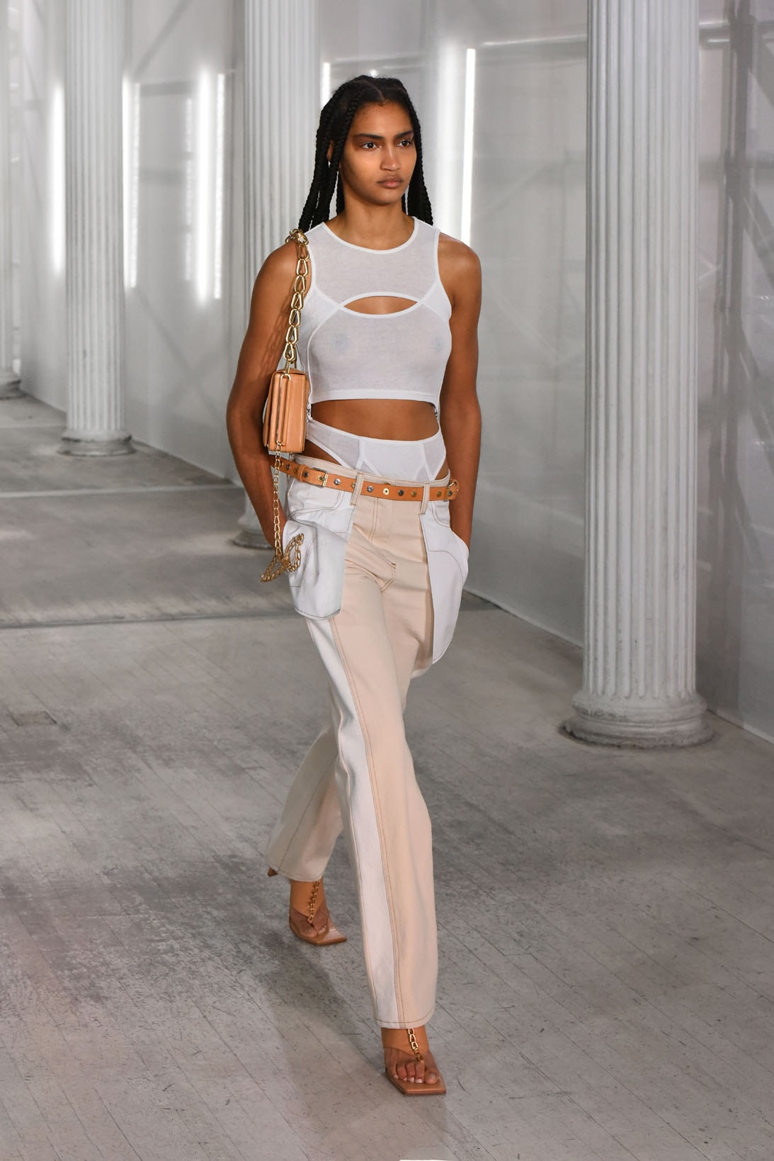 dion lee fall winter 2021 fw21 collection runway cut out tank top trousers pants
