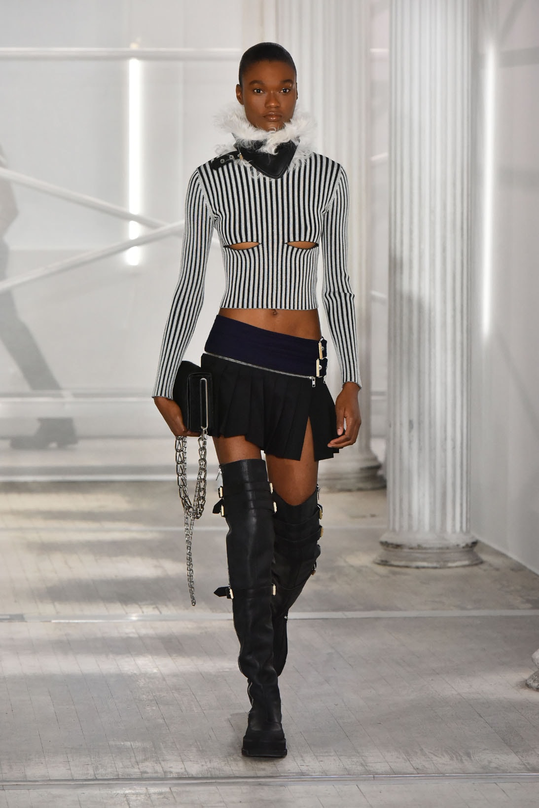 dion lee fall winter 2021 fw21 collection runway sweater knit cut out skirt