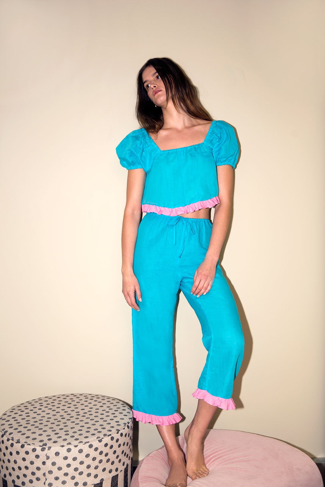 dora larsen nightwear sets collection crop top pants