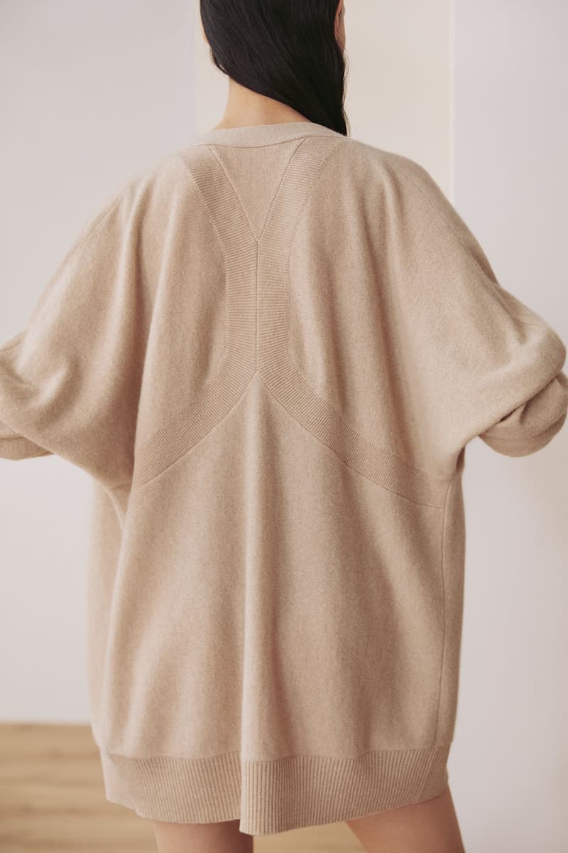 filippa k spring summer 2021 ss21 collection lookbook soft sport loungewear cardigan beige knitwear