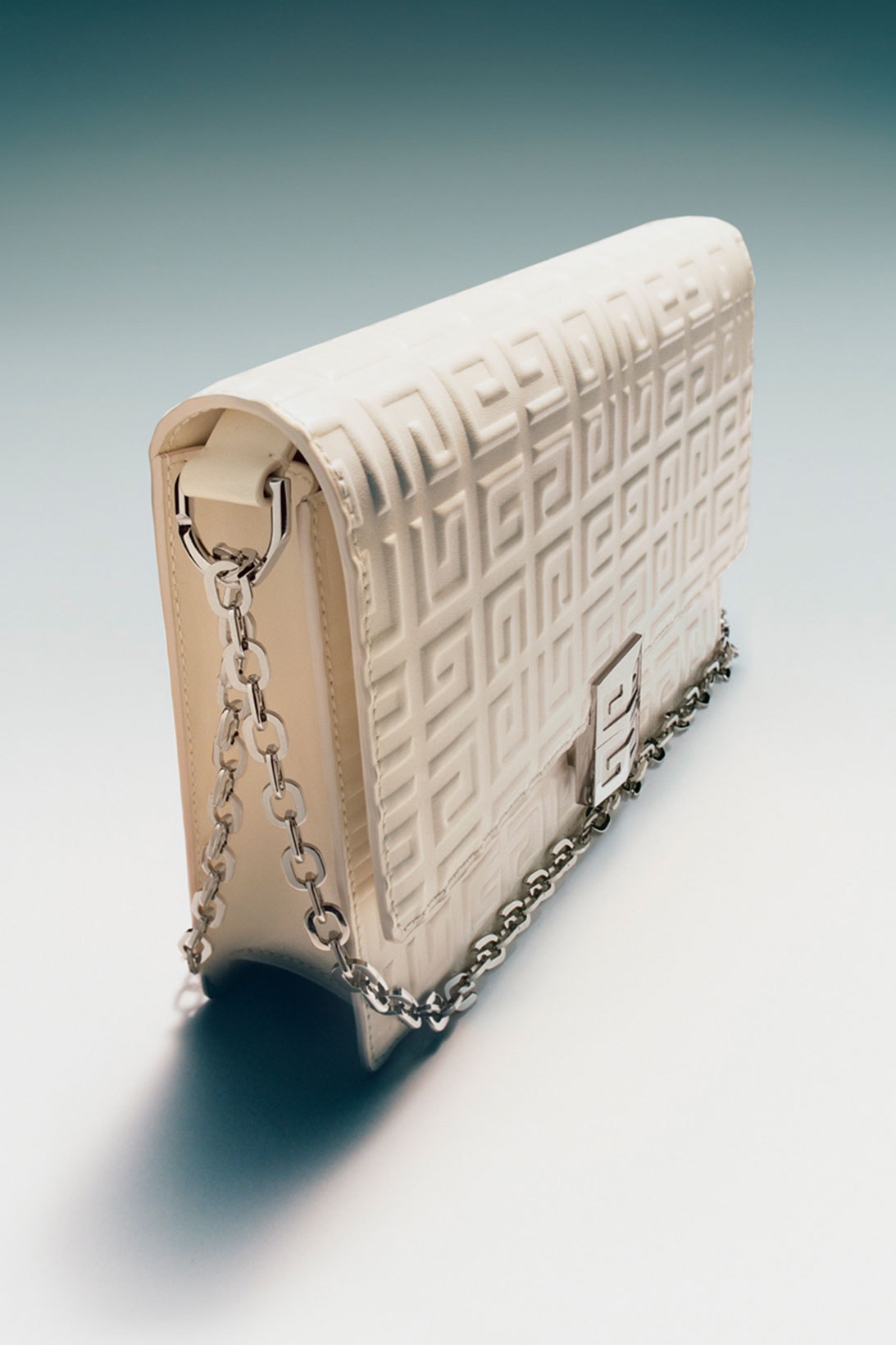 givenchy matthew williams 4g handbag purse design white monogram embossed chain strap