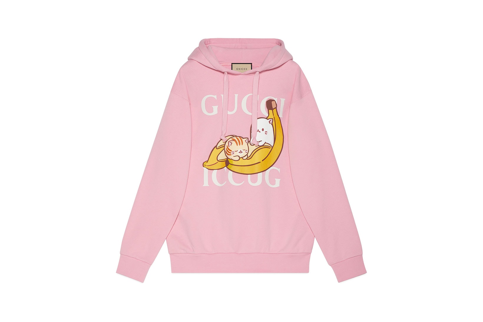 gucci crunchyroll anime bananya collaboration hoodie pink