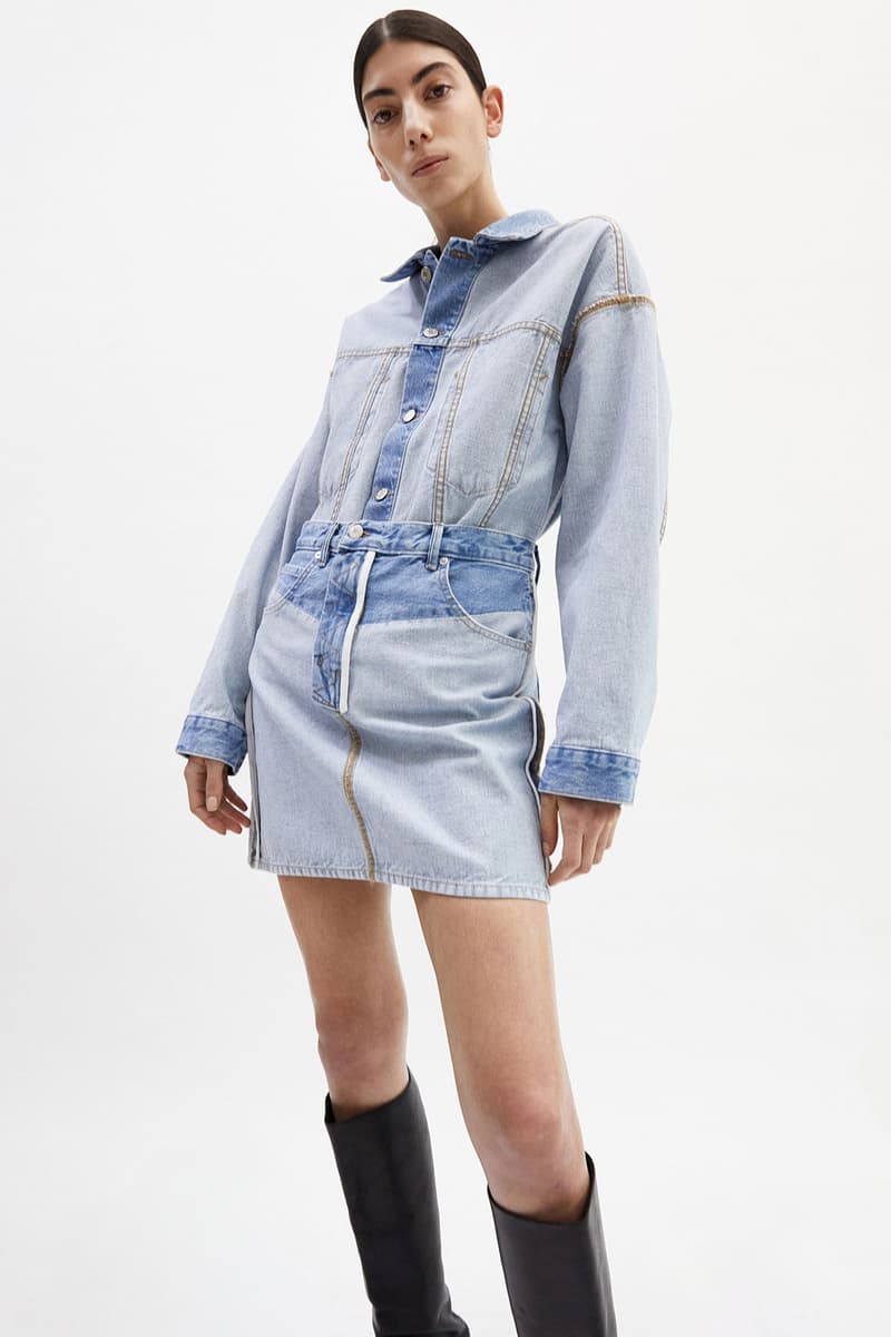 helmut lang fall winter 2021 fw21 collection lookbook denim jacket skirt