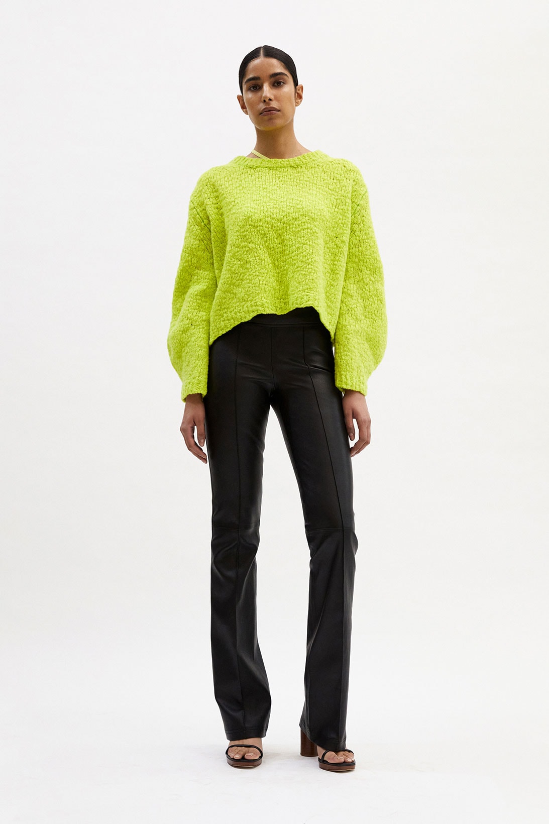 helmut lang fall winter 2021 fw21 collection lookbook knit sweater leather pants