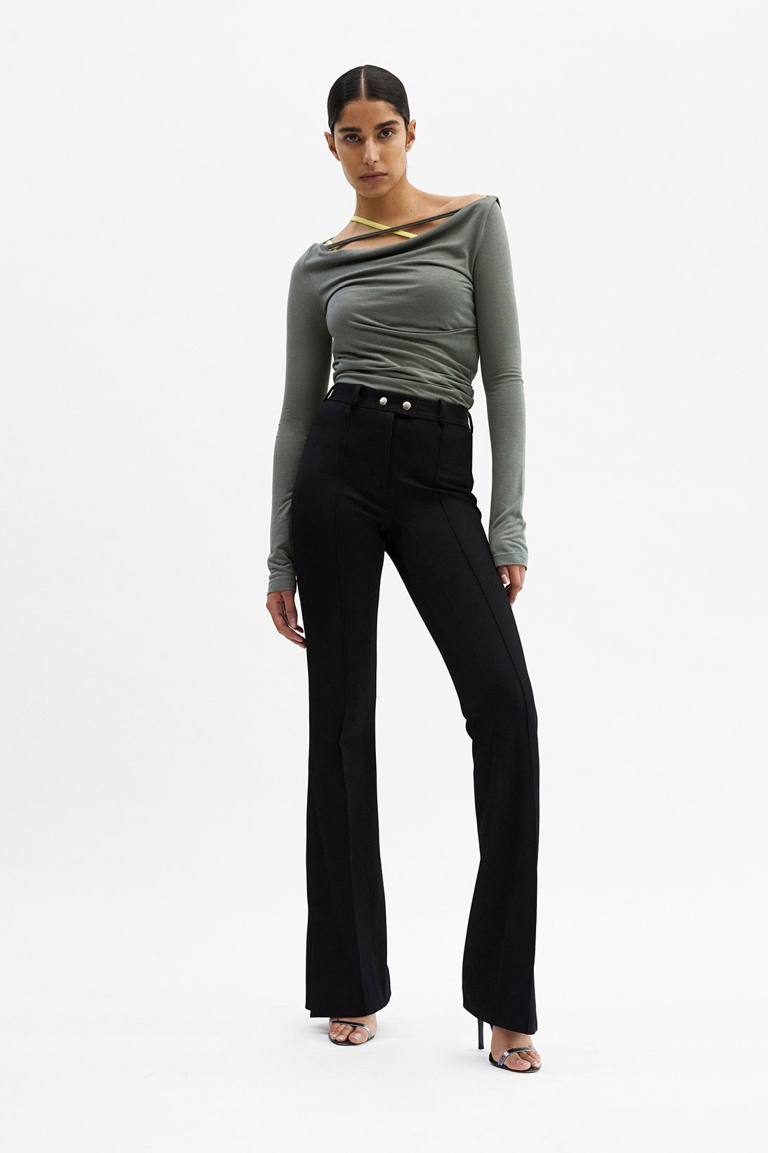 helmut lang fall winter 2021 fw21 collection lookbook long sleeved tee pants flared