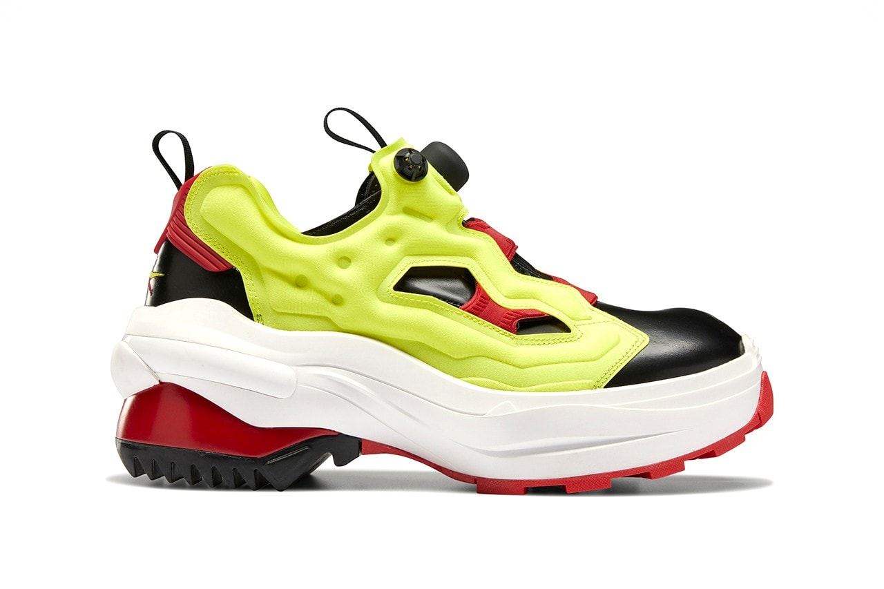 Maison Margiela Reebok Tabi Instapump Fury Oxford Sneaker Shoe Release Black White Red Yellow Drop Date