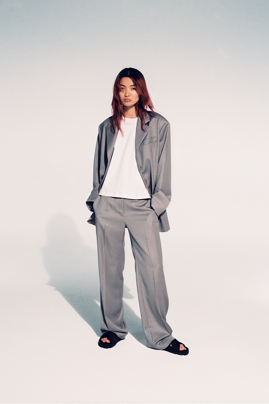 issue twelve leah chapman british brand sustainable minimalist lookbook suit jacket pants shirt