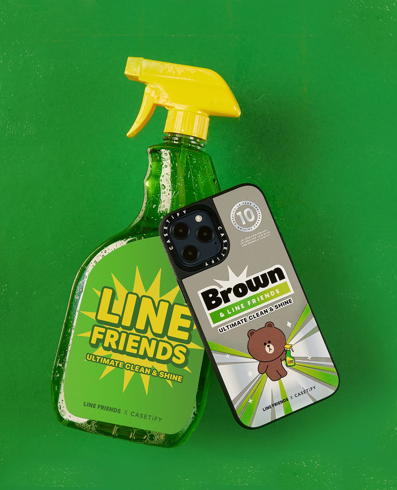 line friends casetify collaboration naver brown figures characters apple spray bottle iphone case
