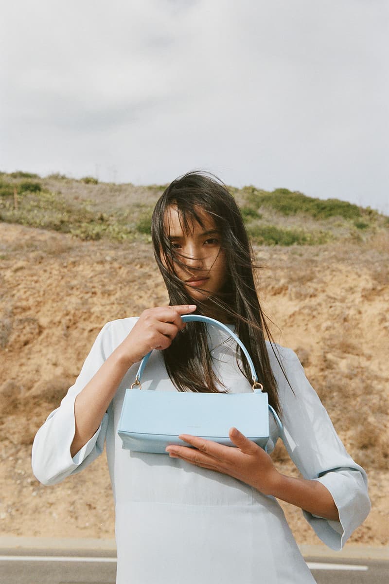 mansur gavriel pencil case handbag shoulder light blue accessory