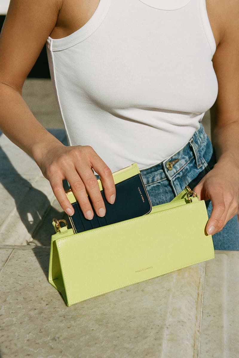 mansur gavriel pencil case handbag shoulder lime green accessory