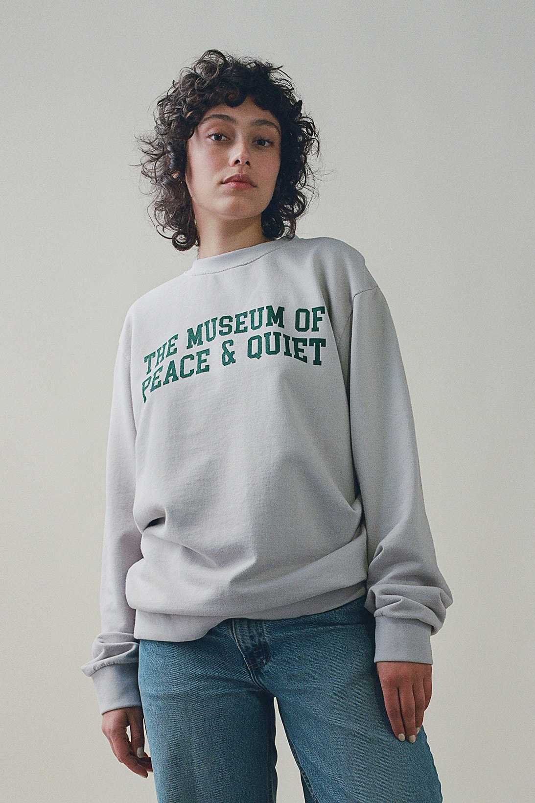 museum of peace and quiet mopq spring summer collection loungewear sweatshirt jeans